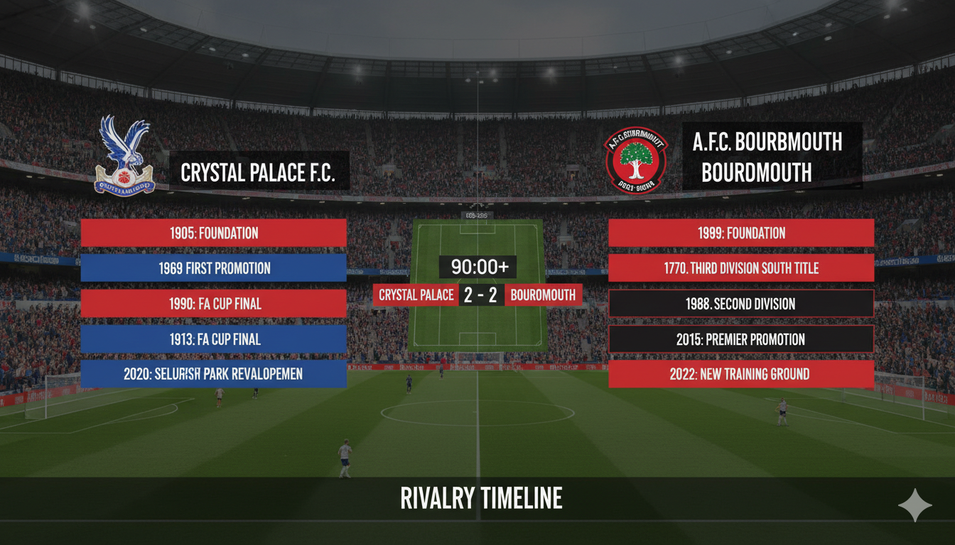 Crystal Palace F.C. vs AFC Bournemouth Timeline